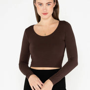 C'EST MOI BAMBOO L/S CROP SCOOP NECK TOP