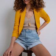 LEZ A LEZ BRAIDED BELT DENIM SHORT