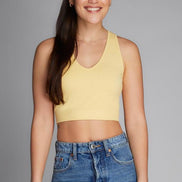 C'EST MOI BAMBOO DEEP V NECK RIB BRALETTE