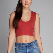 C'EST MOI BAMBOO DEEP V NECK RIB BRALETTE