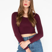 C'EST MOI BAMBOO L/S CROP SCOOP NECK TOP