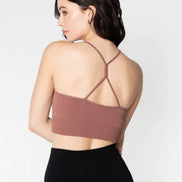 C'EST MOI BAMBOO RIBBED CROSS BACK TANK