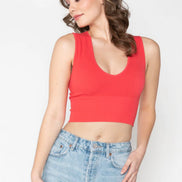 C'EST MOI BAMBOO DEEP V NECK RIB BRALETTE