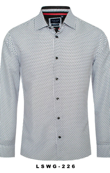 SILVER *STONE PRINTED MEN'S BUTTON DOWN DRESS SHIRT